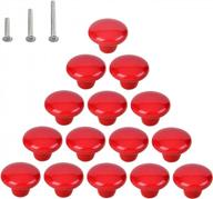 упаковка из 15 ярких красных керамических ручек-грибовидных ручек шкафа и выдвижных ящиков для комодов, буфетов и платяных шкафов-диаметр 1,5 дюйма (38 мм) логотип