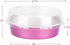 img 3 attached to Beasea Mini Pie Pans With Lids, 4 Inch 50 Pack Disposable Mini Pie Tins Tart Pans, 8 Oz Pink Aluminum Pie Pan Tin Tart Pans Round Oven Baking Mini Cake Pan For Pie Tart Quiche