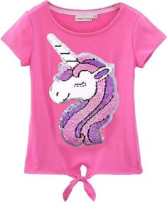 img 4 attached to Sequin Unicorn T-Shirt: Cute Girls' 🦄 Top - Tops, Tees & Blouses Collection