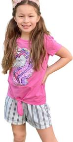 img 2 attached to Sequin Unicorn T-Shirt: Cute Girls' 🦄 Top - Tops, Tees & Blouses Collection