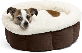 img 4 attached to 🐾 Unwind in Style with Best Friends by Sheri Cuddle Cup Ilan Cozy Microfiber Bed for Cats and Dogs - Standard Dark Chocolate Brown