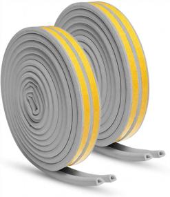 img 4 attached to KELIIYO Door Weather Stripping: Self-Adhesive Foam Window Seal Strip For Soundproofing & Insulation - 66Ft (20M) 2 Pack (Grey)