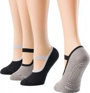 women's non-slip yoga socks for pilates, barre, ballet and exercise workouts logo