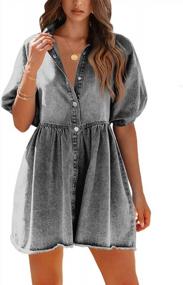 img 4 attached to Chic And Comfortable: Get Summer Ready With Pepochic'S Women'S Denim Dress!