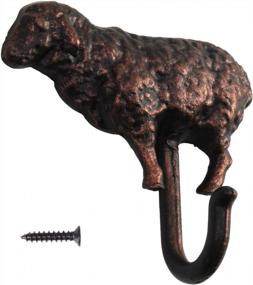 img 3 attached to Coat Hook Hat Hook Vintage Wrought Iron Wall Mounted Screws Included Wall Hook (Sheep)