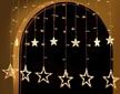 sparkle up your home with joiedomi's 2 pack star curtain lights - 138led 12 stars window curtain lights for christmas, wedding, & holiday decor with 8 modes remote (warm white) logo