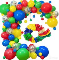 🎈 vibrant rainbow balloons arch kit: orda 110pcs latex party balloons in assorted bright colors - 5in, 10in, 12", 18 inch sizes. perfect colorful party supplies for boy and girl carnival birthday decorations логотип