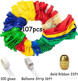 img 2 attached to 🎈 Vibrant Rainbow Balloons Arch Kit: ORDA 110PCS Latex Party Balloons in Assorted Bright Colors - 5In, 10in, 12", 18 Inch Sizes. Perfect Colorful Party Supplies for Boy and Girl Carnival Birthday Decorations