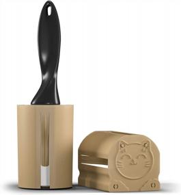 img 1 attached to Симпатичный бежевый кошачий валик для ворса для всех брендов - Защитная упаковка из 2 валиков с валиком диаметром до 2,7 дюйма - Совместимость с валиками Scotch Brite и Evercare