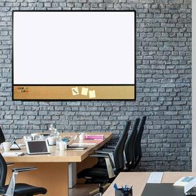img 2 attached to JILoffice White Board & Bulletin Corkboard Combination, Combo Board 48 X 36 Magnetic Whiteboard, Black Aluminum Frame Wall Mounted Board For Office Home And School With 10 Push Pins