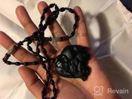 img 1 attached to 🐺 Exquisite 100% Pure Carved Natural Obsidian Howling Wolf Head Amulet Necklace – Genuine Beauty at Its Finest! review by Eric Aulia