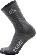 experience comfortable hiking with cloudline ultralight merino wool socks - seamless, moisture wicking, and breathable! logo