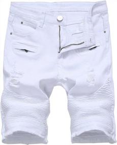 img 4 attached to Enrica Men'S Ripped Distressed Slim Fit Holes Denim Shorts