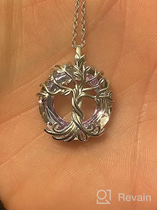img 1 attached to 🌳 Stunning TOUPOP Tree of Life Necklace: 925 Sterling Silver Celtic Family Tree Pendant with Circle Crystal; Perfect Jewelry Gift for Women, Girls, Friends, Mom - Ideal for Birthdays and Christmas Celebrations review by Denise Harris