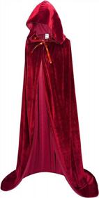 img 4 attached to Experience The Magic With Unisex Full Length Velvet Hooded Robe Cloak Costume