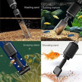 img 3 attached to 🐠 Bedee Aquarium Gravel Cleaner 2022: 6-in-1 Multifunction Electric Fish Tanks Gravel Vacuum Cleaner - Powerful 300GPH Motor for Easy Water Change, Dirt Removal, Sand Washing, Tank Brushing, and More!