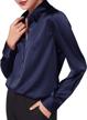 women's satin blouse long sleeve faux silk lady shirt casual office work blouse shirt tops 0205… 1 logo