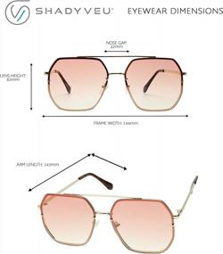 img 1 attached to Сделайте шаг навстречу своему стилю с шикарными солнцезащитными очками большого размера в форме семиугольника от ShadyVEU!