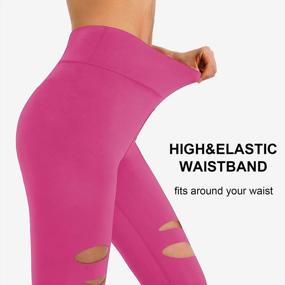 img 1 attached to DIBAOLONG High Waist Yoga Leggings For Women With Cutout Ripped Design, Tummy Control And Skinny Fit - Perfect For Workout, Running, And Yoga
