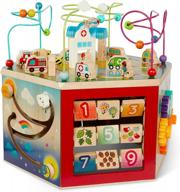 curiocity wooden activity cube for babies and toddlers - toddler activity center with bead maze and interactive play features - for ages 12 months and up logo