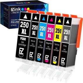 img 4 attached to E-Z Ink (TM) Compatible Ink Cartridge Replacement for Canon PGI-250XL PGI 250 XL CLI-251XL CLI 251 XL - Pixma IP8720 (6 Pack: 1 Lg Black, 1 Cyan, 1 Magenta, 1 Yellow, 1 Sm Black, 1 Gray)