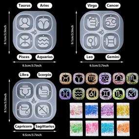 img 3 attached to Create Stunning Zodiac Keychains With 3D Resin Molds - Choose Your Constellation And DIY Jewelry Making With 8 Holographic Glitter Colors