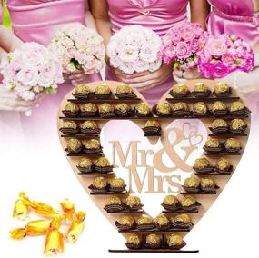 img 2 attached to Heart-Shaped Wooden Chocolate Display Stand For Wedding And Birthday Parties - Ideal For DIY Decorating, Snacks, And Desserts - Mr&Mrs