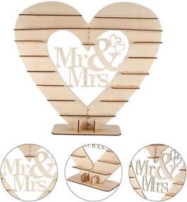 img 1 attached to Heart-Shaped Wooden Chocolate Display Stand For Wedding And Birthday Parties - Ideal For DIY Decorating, Snacks, And Desserts - Mr&Mrs