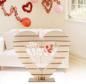 img 3 attached to Heart-Shaped Wooden Chocolate Display Stand For Wedding And Birthday Parties - Ideal For DIY Decorating, Snacks, And Desserts - Mr&Mrs