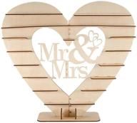 heart-shaped wooden chocolate display stand for wedding and birthday parties - ideal for diy decorating, snacks, and desserts - mr&mrs logo