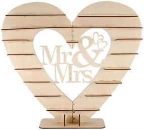 img 4 attached to Heart-Shaped Wooden Chocolate Display Stand For Wedding And Birthday Parties - Ideal For DIY Decorating, Snacks, And Desserts - Mr&Mrs