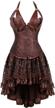 plus size gothic brocade corset dress masquerade bustier skirt set costume logo