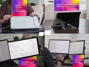 img 1 attached to Duex Portable Monitor Extender Compatible 12.5", 1920X1080P, 60Hz, Usb Monitor, Laptop Monitor, 12.5 Monitor,