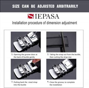 img 1 attached to Siepasa Men'S Genuine Leather Dress Belt With Automatic Fashion Buckle - Elegant Gift Box
