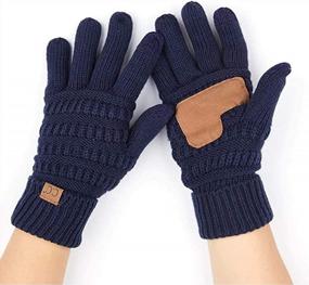 img 4 attached to Winter Embroidered Beanies & Gloves Set With Touchscreen Compatibility - Stylish & Warm Accessories