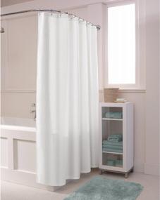 img 4 attached to Textured Elegance For Your Bathroom: MAYTEX White Waffle Fabric Shower Curtain