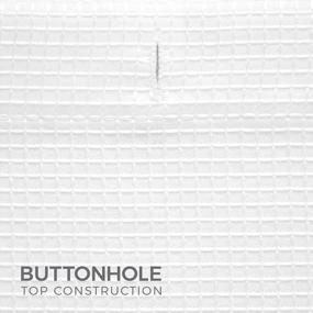 img 1 attached to Textured Elegance For Your Bathroom: MAYTEX White Waffle Fabric Shower Curtain
