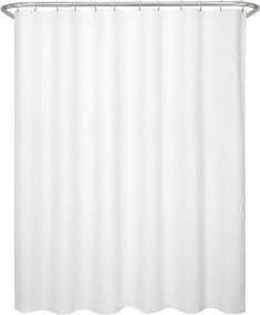 img 3 attached to Textured Elegance For Your Bathroom: MAYTEX White Waffle Fabric Shower Curtain