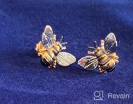 img 1 attached to Barzel 18K Gold Plated Enamel Bumble Bee Stud Earrings with Shimmering Finish review by Kenneth Cotton