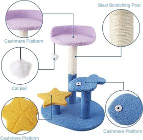 img 2 attached to Ahomdoo Cat Tree: Ocean World Cat Tower with Sisal 🐱 Scratching Post, Indoor Cat Tower, Scratcher & Hanging Ball for Kittens