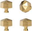 rzdeal solid brass knobs beautiful brushed gold kitchen cabinet knobs contemporary euro style dresser drawer knob handles (4pack diameter:0.94"(24mm)) logo