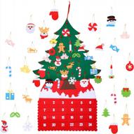 christmas tree advent calendar (2022 new), 24 days countdown to christmas felt fabric advent calendar with 24 ornaments & pockets, holiday decoration wall door hanging decor gift for kids adults logo