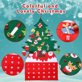 img 1 attached to Christmas Tree Advent Calendar (2022 New), 24 Days Countdown To Christmas Felt Fabric Advent Calendar With 24 Ornaments & Pockets, Holiday Decoration Wall Door Hanging Decor Gift For Kids Adults