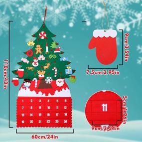 img 3 attached to Christmas Tree Advent Calendar (2022 New), 24 Days Countdown To Christmas Felt Fabric Advent Calendar With 24 Ornaments & Pockets, Holiday Decoration Wall Door Hanging Decor Gift For Kids Adults