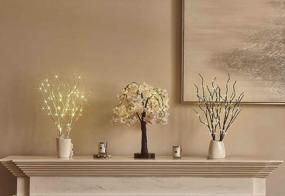 img 1 attached to Hairui Lighted Cherry Blossom Tree Battery Operated 18IN 40 Warm White LED Artifical Bonsai Tree With Timer USB Plug For Wedding Party Spring Christmas Home Decoration
