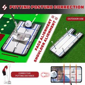 img 1 attached to SAPLIZE Golf Putting Mat: Master Your Putting With Visible Trajectory Tracing And Adjustable Slopes