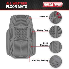 img 3 attached to 🚗 Motor Trend Armor-Tech All Weather Liners, Full Set of 4 - Waterproof, Heavy-Duty Front & Rear Rubber Floor Mats for Car, Truck, SUV & Van