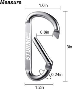 img 1 attached to Secure And Compact: STURME 3" Carabiner Keychain Set With 12 Durable Clips