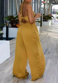 img 1 attached to Choichic Women'S Halter Neck Backless Loose Chiffon One Piece Wide Leg Jumpsuit Overalls Full Length Long Pants