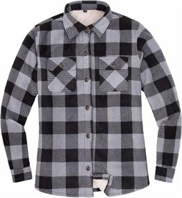 img 3 attached to Womens Sherpa Fleece Flannel Throughout Women's Clothing ~ Coats, Jackets & Vests